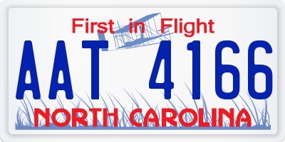 NC license plate AAT4166