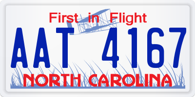 NC license plate AAT4167