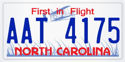 NC license plate AAT4175