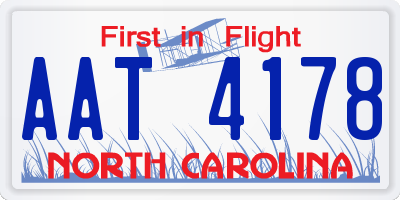 NC license plate AAT4178