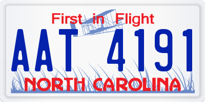 NC license plate AAT4191