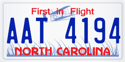 NC license plate AAT4194