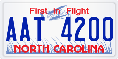 NC license plate AAT4200