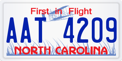NC license plate AAT4209