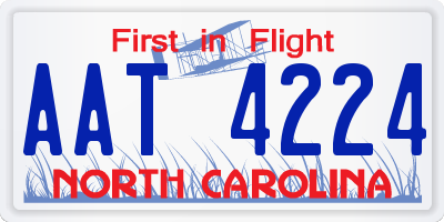 NC license plate AAT4224