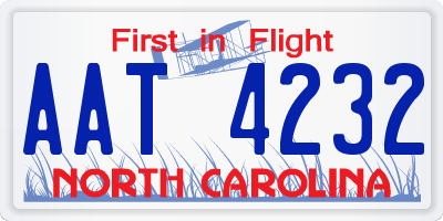 NC license plate AAT4232