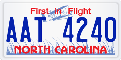NC license plate AAT4240