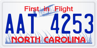 NC license plate AAT4253