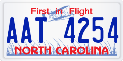 NC license plate AAT4254
