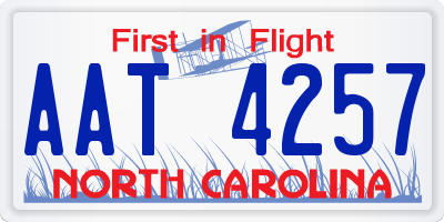 NC license plate AAT4257