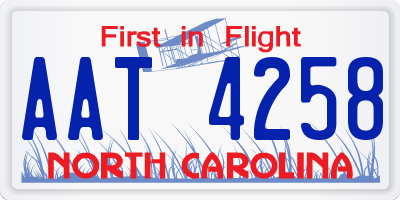 NC license plate AAT4258