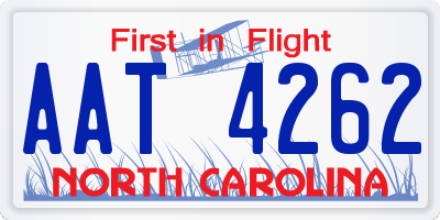 NC license plate AAT4262
