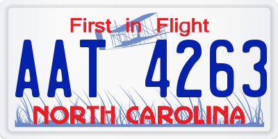 NC license plate AAT4263