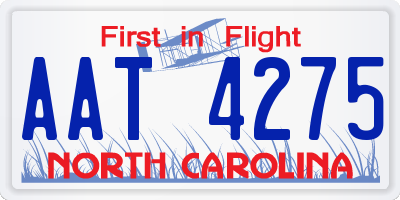 NC license plate AAT4275
