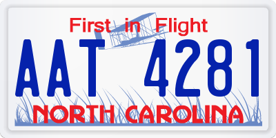 NC license plate AAT4281
