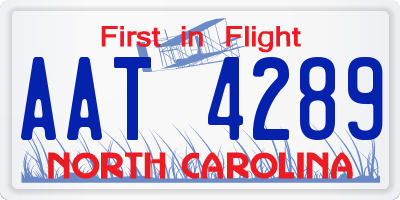 NC license plate AAT4289