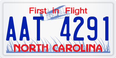NC license plate AAT4291