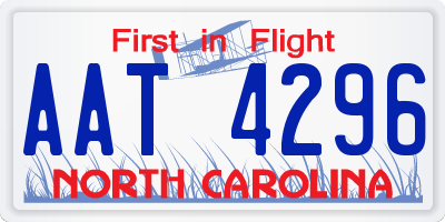 NC license plate AAT4296