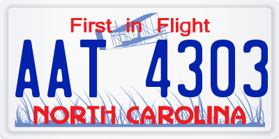 NC license plate AAT4303
