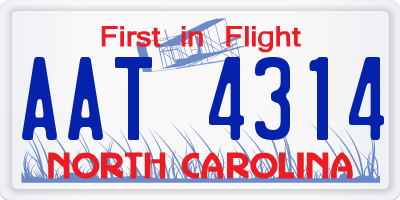 NC license plate AAT4314