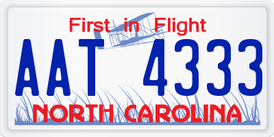 NC license plate AAT4333