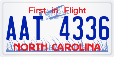 NC license plate AAT4336