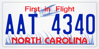 NC license plate AAT4340