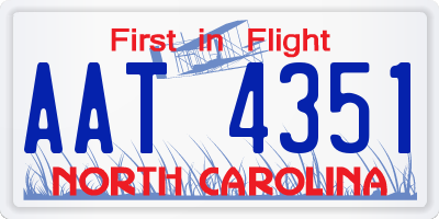 NC license plate AAT4351
