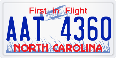 NC license plate AAT4360