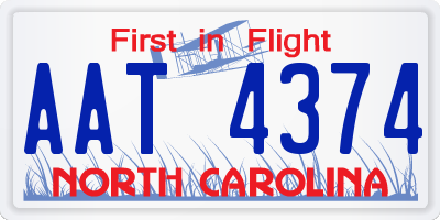 NC license plate AAT4374
