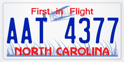NC license plate AAT4377