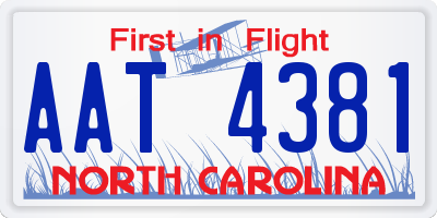 NC license plate AAT4381