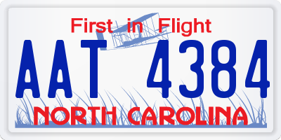 NC license plate AAT4384