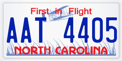 NC license plate AAT4405
