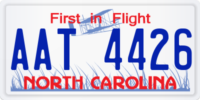 NC license plate AAT4426