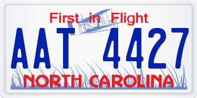 NC license plate AAT4427