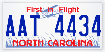 NC license plate AAT4434