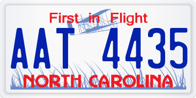 NC license plate AAT4435