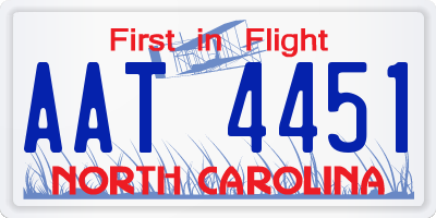 NC license plate AAT4451