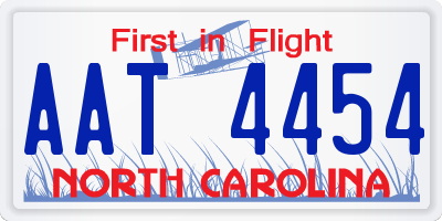 NC license plate AAT4454