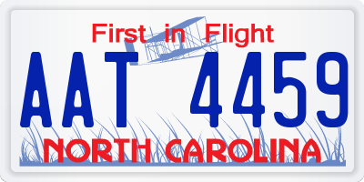 NC license plate AAT4459