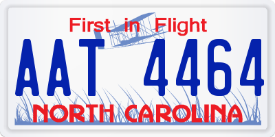 NC license plate AAT4464