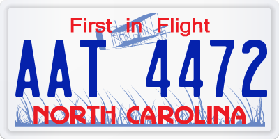 NC license plate AAT4472