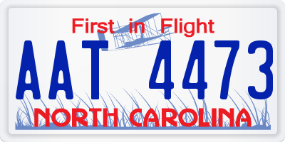 NC license plate AAT4473