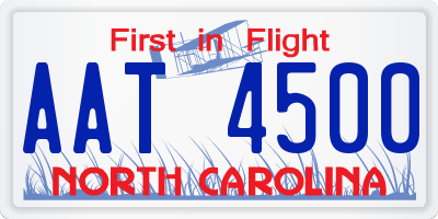 NC license plate AAT4500