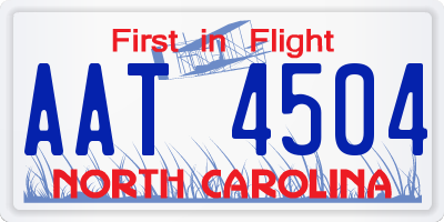 NC license plate AAT4504