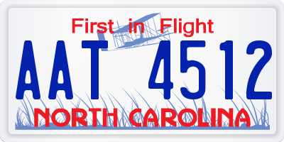 NC license plate AAT4512
