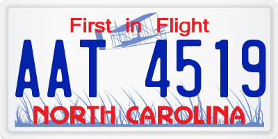 NC license plate AAT4519