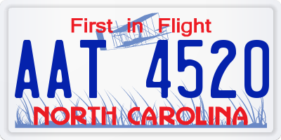 NC license plate AAT4520