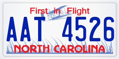 NC license plate AAT4526